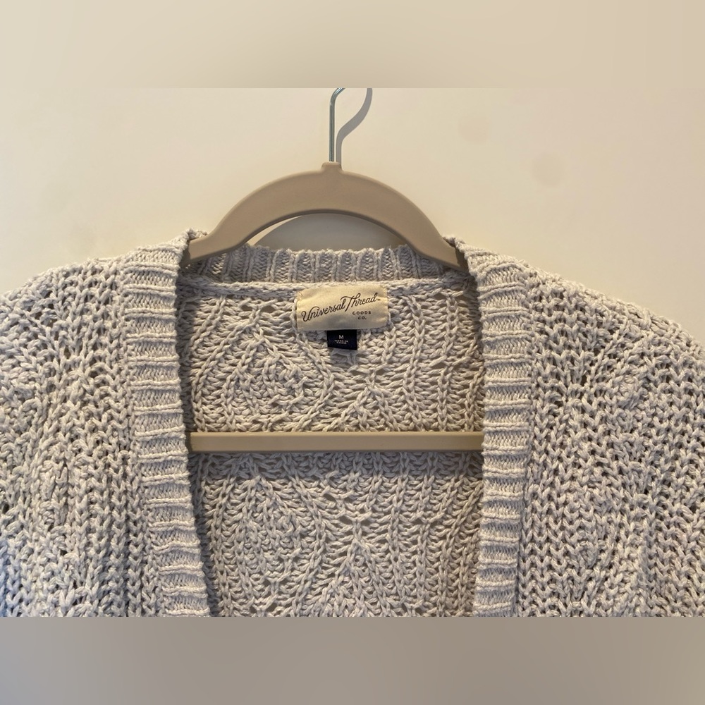Universal Thread Light Gray Chunky Knit Cardigan - image 2